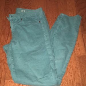 Teal skinny jeans